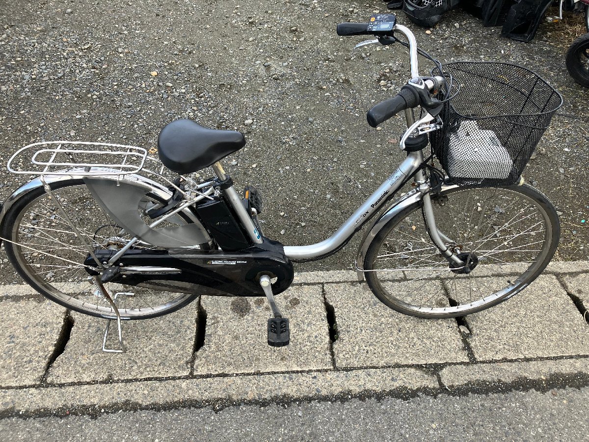 74 used electric bike 1 jpy outright sales! Panasonic Bb DX silver Area inside is postage 2500 jpy . delivery .