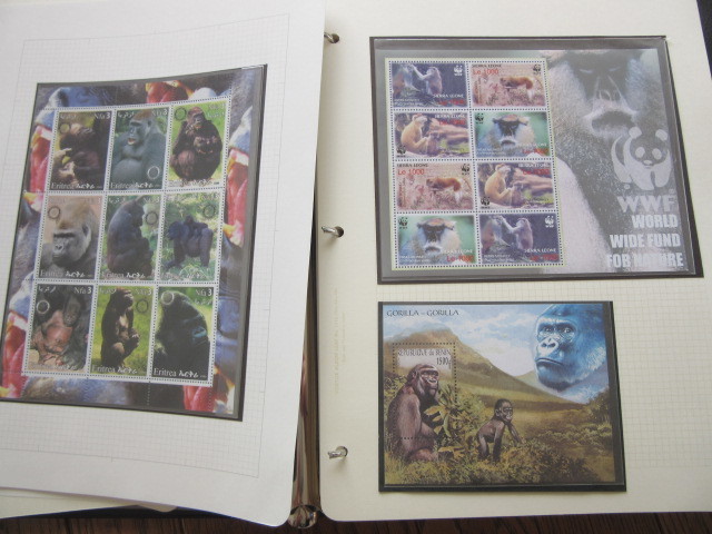 VOSTOK POSTAGE　世界各国の　ゴリラ、チンパンジーなど類人猿を描いた切手 STAMP ALBUM　41 _画像7