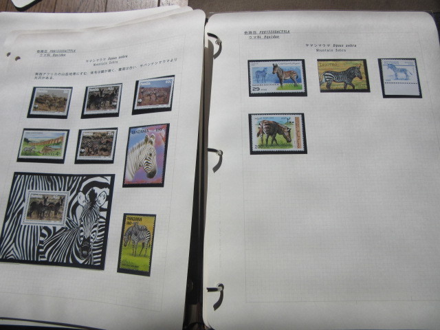 VOSTOK POSTAGE　世界各国の馬、シマウマ、バク、サイを描いた切手STAMP ALBUM　71 _画像5
