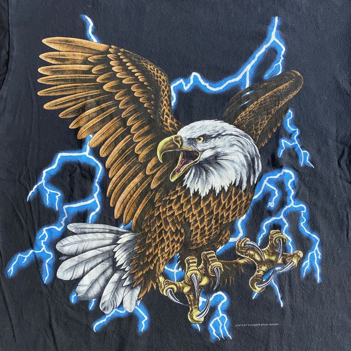 激レア Travis Scott 着用 90s American Thunder Eagle Tee L Band Rap