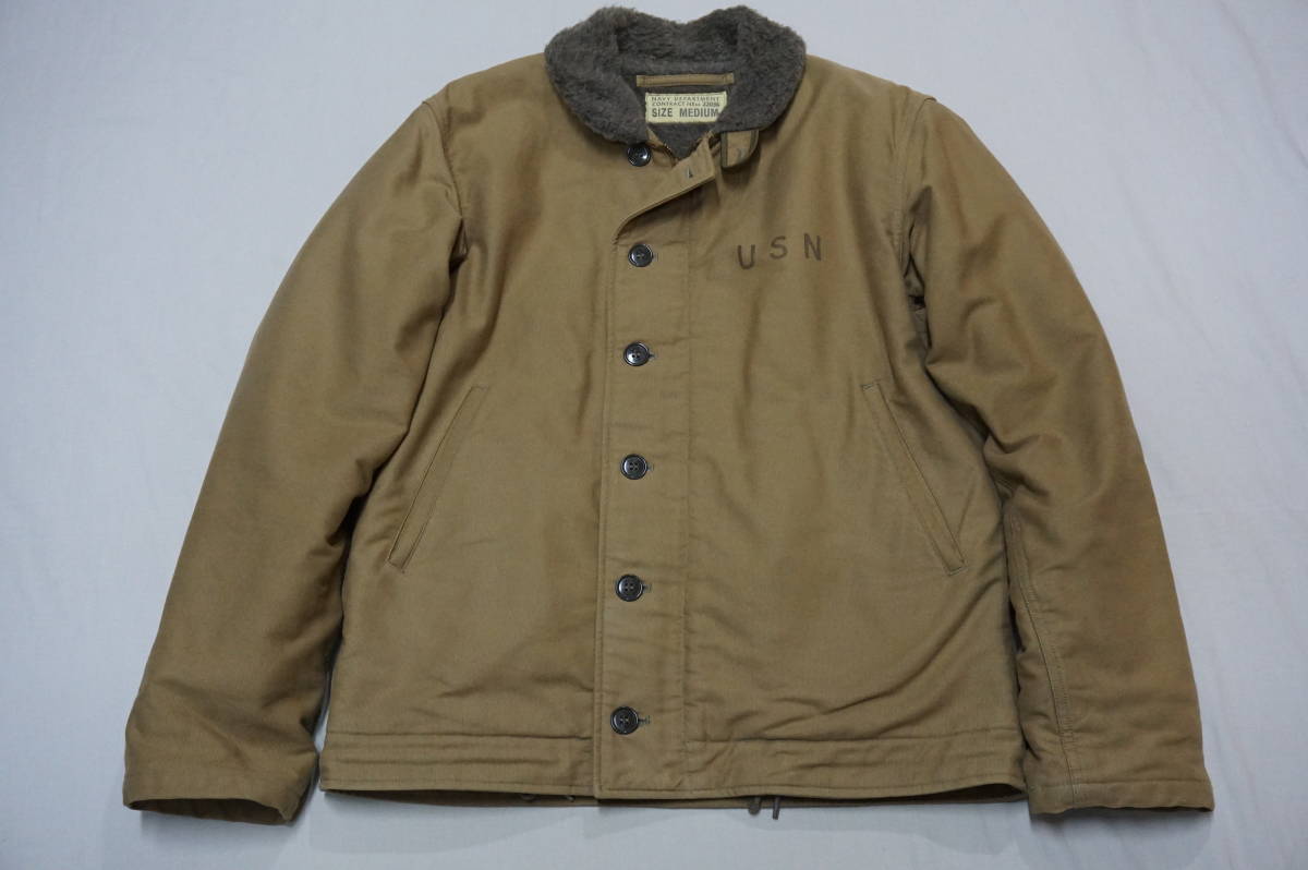 BUZZ RICKSONS NAVY N-1 DECK JACKET BR12031☆バズリクソンズ N1 デッキ ジャケット カーキ  定価￥53,900税込 東洋エンタープライズ