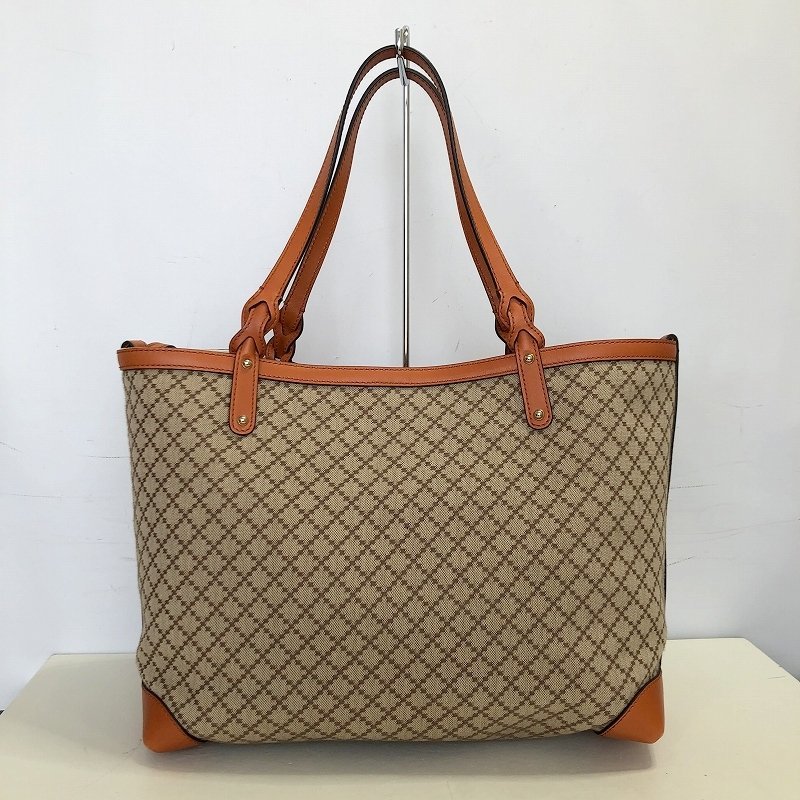 極美品 GUCCI グッチ ディアマンテ トートバッグ 247209 GG ブラウン キャンバス レザー ショルダーバッグ 肩掛け レディース 質セブン_画像2