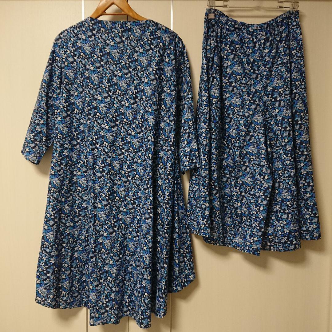  new goods hand made Liberty setup 7 minute sleeve & culotte skirt One-piece 