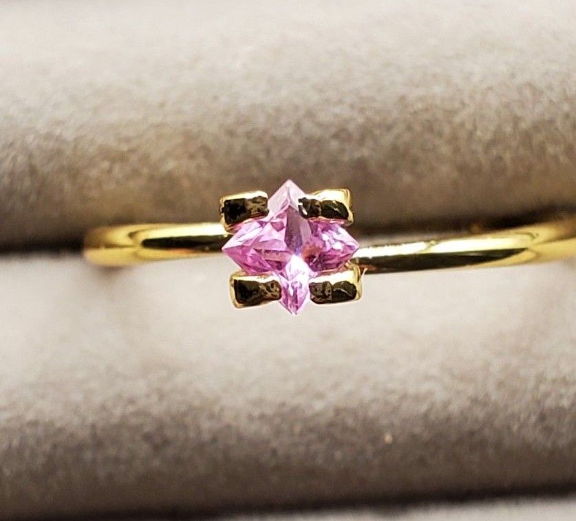 ソ付き☆パパラチアサファイア プリンセスカット ルース 天然石 宝石