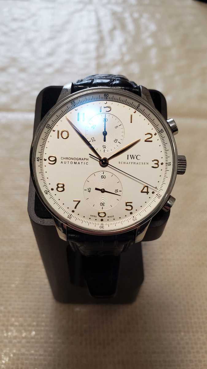のベルトは 送料無料 IWC ポルトギーゼ クロノグラフ メンズ腕時計