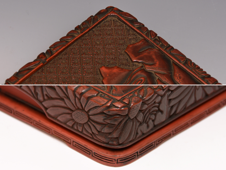  China fine art .. landscape map inkstone case lacquer industrial arts lacquer Tang thing old . paper tool stationery tradition industrial arts paper . picture z0783e