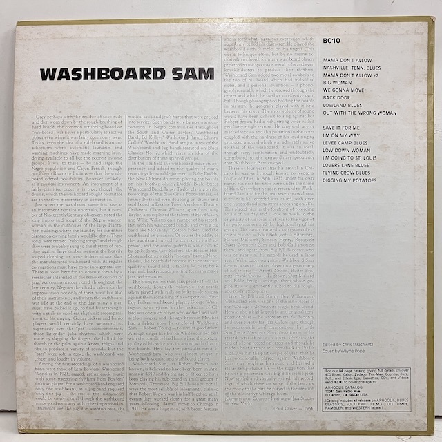 ★即決 ur1583 Washboard Sam / Blues Classics 米盤70年代の再発盤 洗濯板奏者、ウォッシュボード・サム_画像3