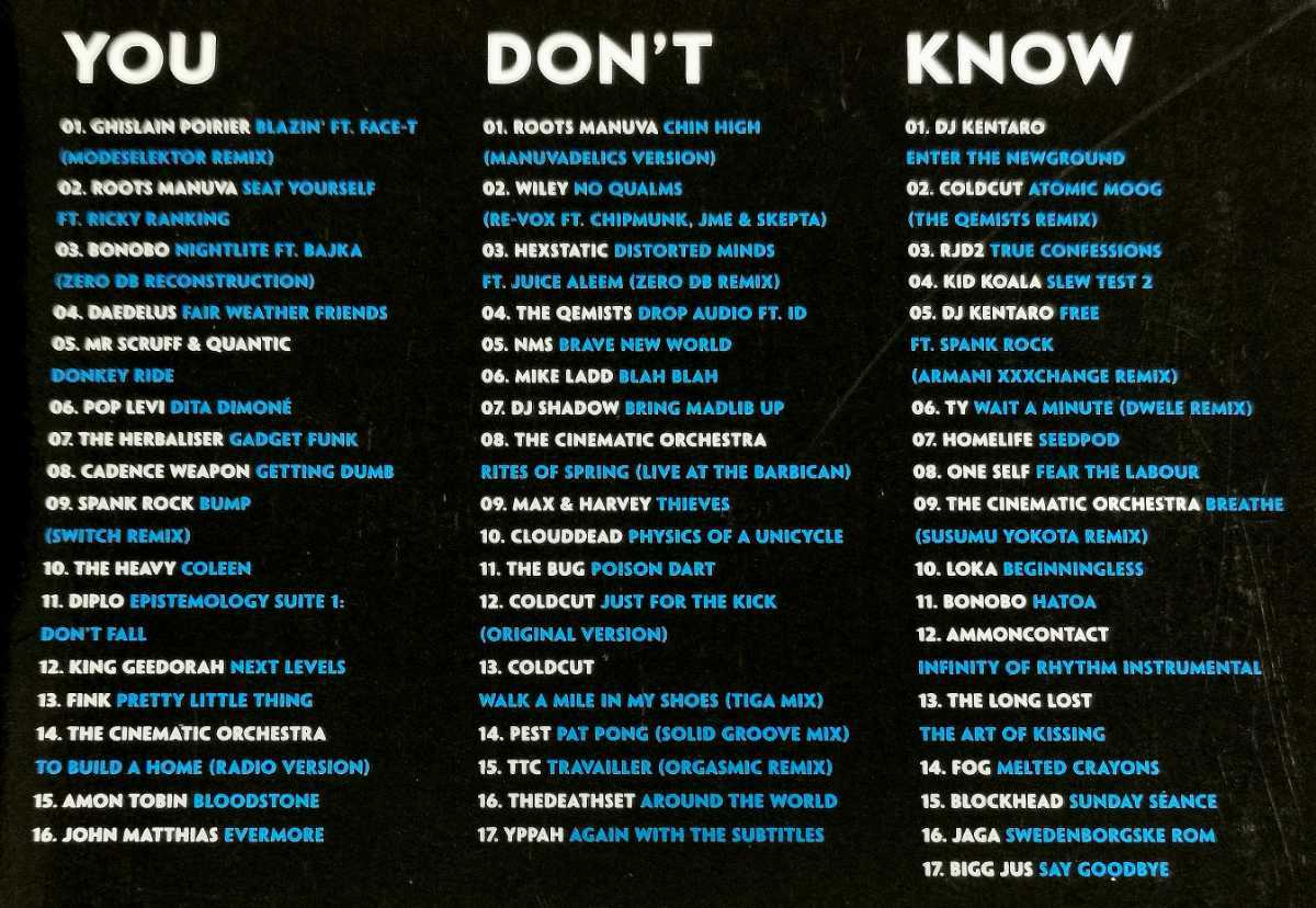 【NINJA CUTS: YOU DON'T KNOW】 DJ SHADOW/BONOBO/THE CINEMATIC ORCHESTRA/BIGG JUS(COMPANY FLOW)/MR.SCRUFF/QUANTIC/NINJA TUNE/3CDの画像2