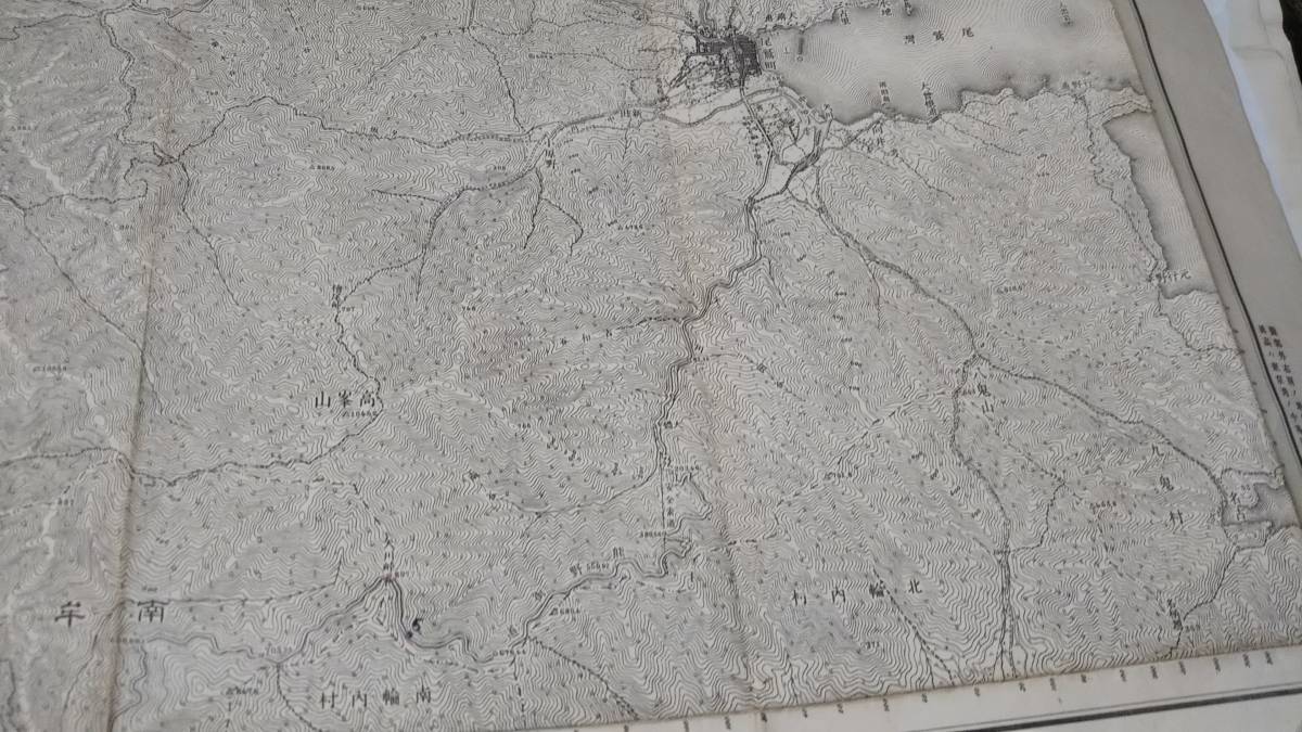 古地図  尾鷲 三重 奈良県  地図 資料 46×57cm  明治44年測量  昭和22年印刷 発行 キレ書き込み B2302の画像5