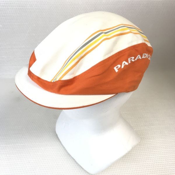 PARADISO/パラディーゾ★ハンチング/ゴルフキャップ/帽子【サイズ55-58cm/Orange×White】ブリヂストン/hat/cap◆CB77_画像1