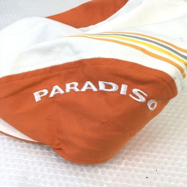 PARADISO/パラディーゾ★ハンチング/ゴルフキャップ/帽子【サイズ55-58cm/Orange×White】ブリヂストン/hat/cap◆CB77_画像5