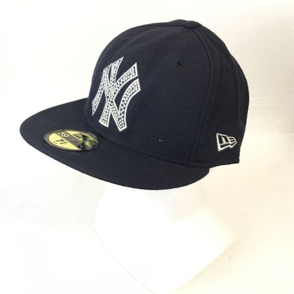 Made in USA/90s-00s★NEW ERA/59★NY Yankees/ヤンキース/MLBキャップ【サイズ7 5/8　61cm/紺/Navy】野球帽/Vintage/hat/cap◆CB103