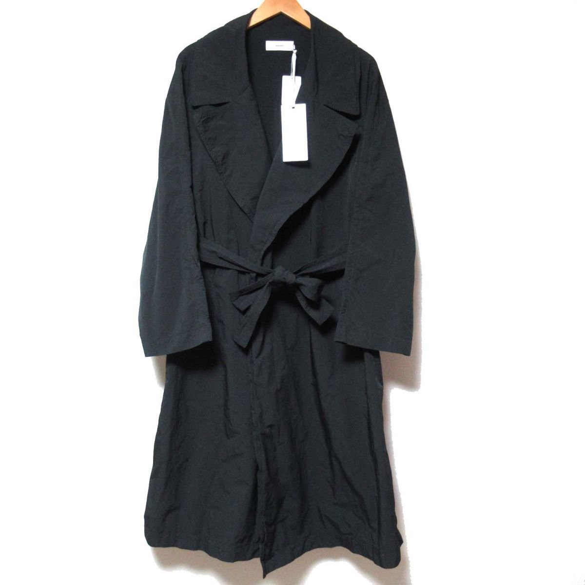 新品 21AW Graphpaper グラフペーパー Garment Dyed Gown Coat ガウンコート GU213-10196B サイズ1 ユニセックス ブラック C0102