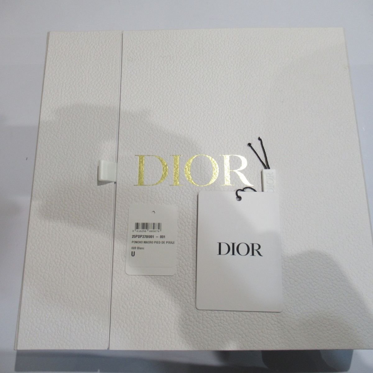未使用 22AW Christian Dior クリスチャンディオール 完売モデル バックロゴ ハウンズトゥース フリンジ ポンチョ ショール 25PDP370I001_画像6