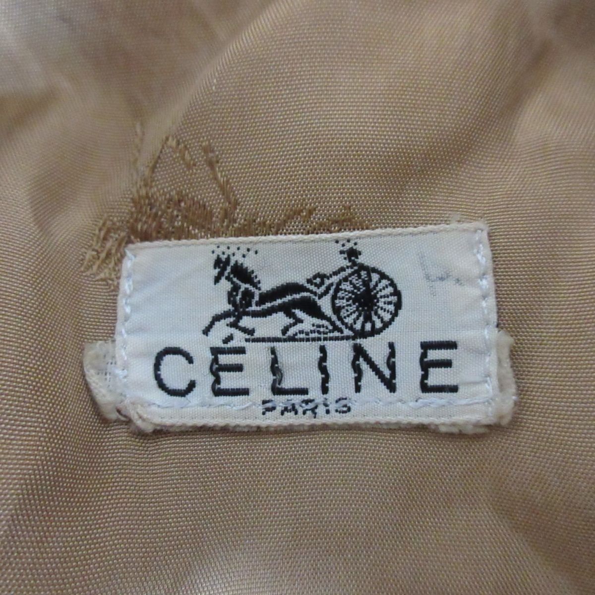 良品 CELINE オールド セリーヌ ヴィンテージ 金ボタン ロング丈 ダブルブレスト トレンチコート ベージュ_画像5