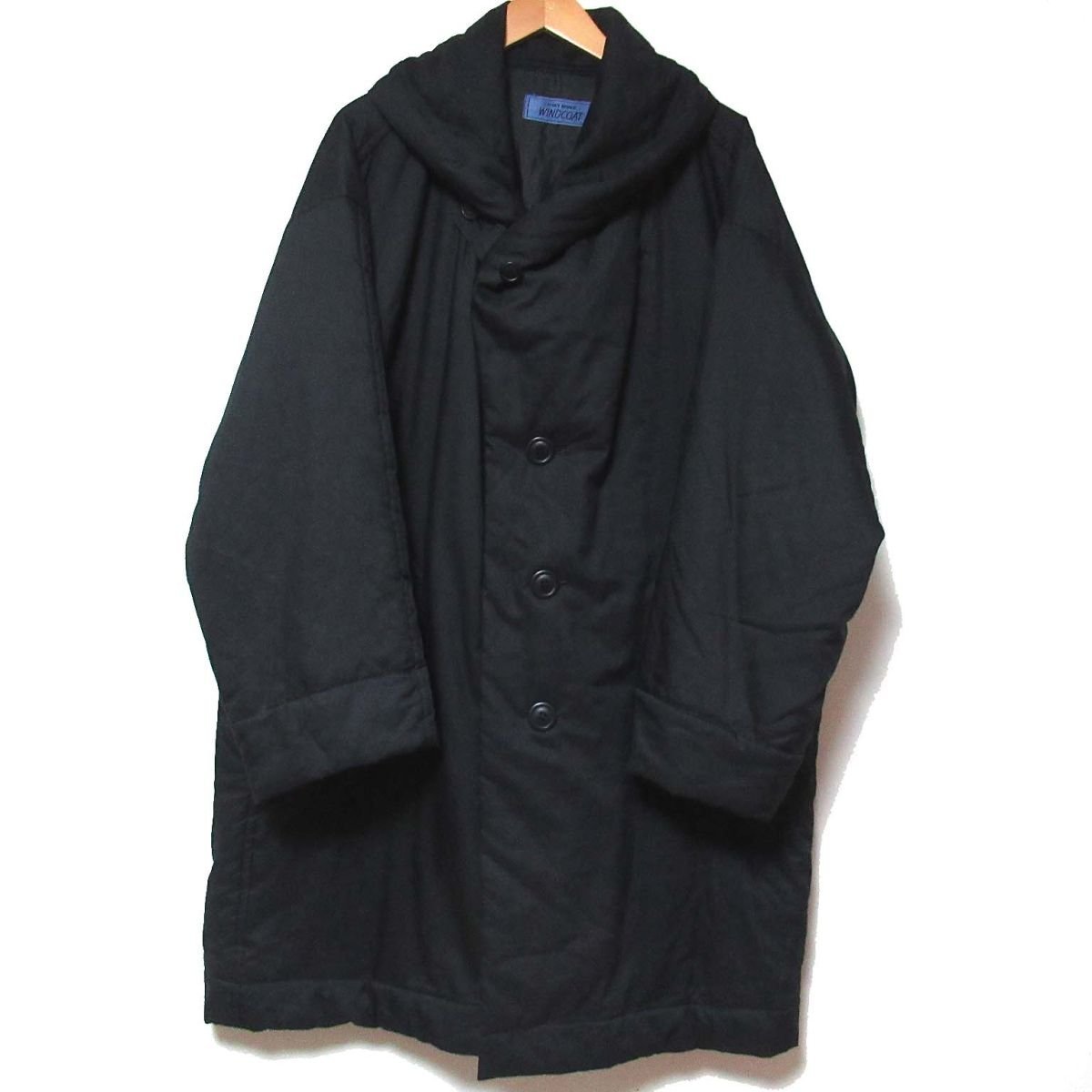 ほぼ美品 ISSEYMIYAKE イッセイミヤケ ヴィンテージ WINDCOAT ウインドコート オーバーサイズ 中綿コート Mサイズ 黒 ブラック C0203