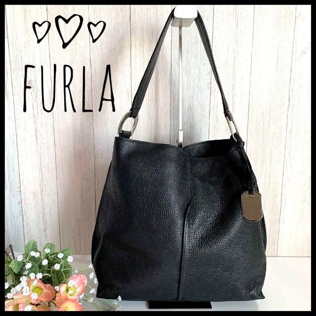 FURLA フルラ トート ワンショルダーバッグ ブラック 黒 レザー 【美品】