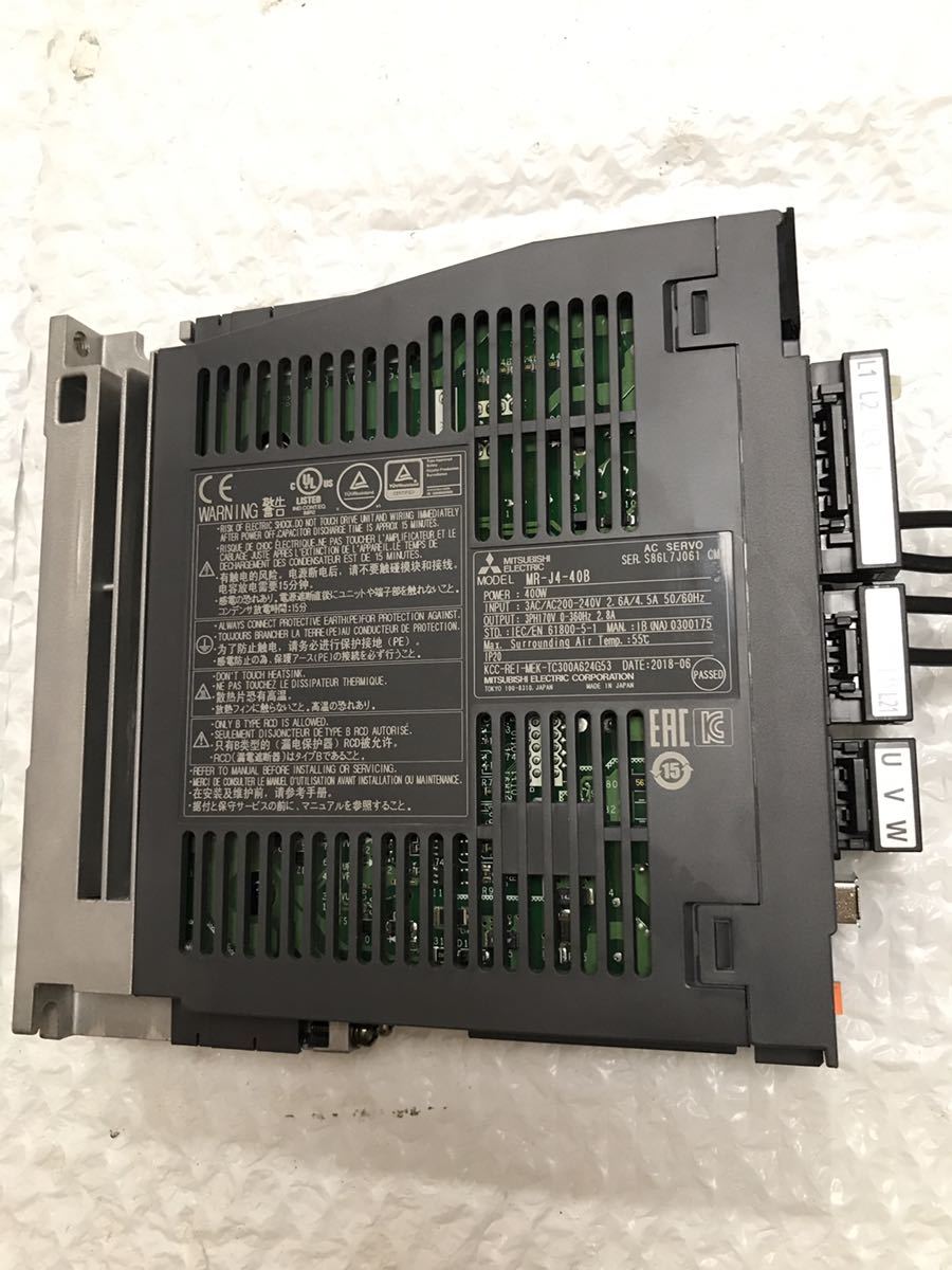 三菱電機 MITSUBISHI サーボアンプMR-J4-40B動作保証 2018年製|PayPay