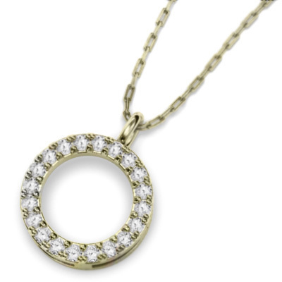 ネックレス ダイアモンド 10金イエローゴールド 4月誕生石 約10mm