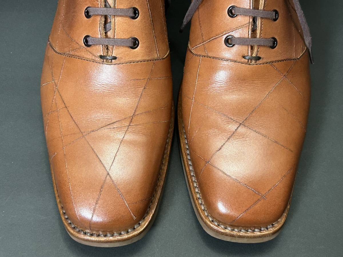 prompt decision SCOTCHGRAIN Scotch gray nF-500 24cm men's original leather boots tea color Brown casual dress shoes leather shoes used 