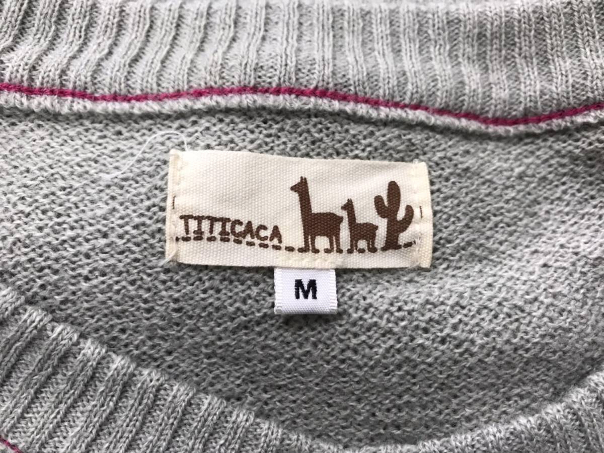 286 men's [ TITICACA Titicaca ] cardigan size :M color : gray 