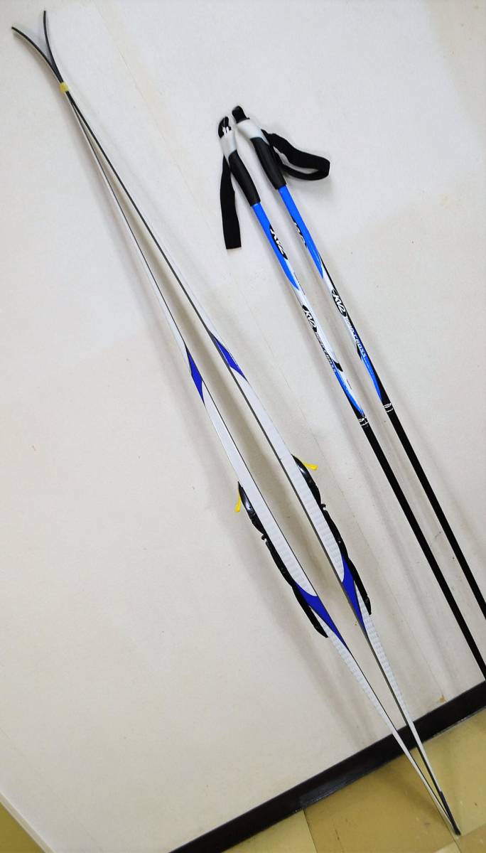 身長165cm前後向けXCスキースケートセット 板182cm 金具 SNS PILOT EQUIPE ポール150cm ROSSIGNOL KV2 SALOMON SKATE_画像5