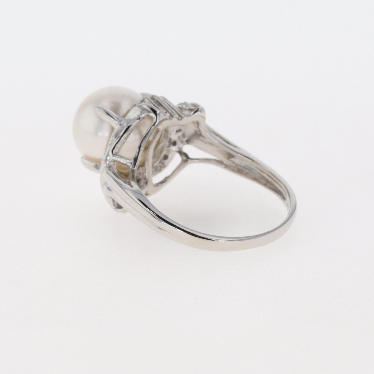 パール デザインリング プラチナ 指輪 メレダイヤ 真珠 リング 約12号 Pt900 パール ダイヤモンド レディース 【】 - 3