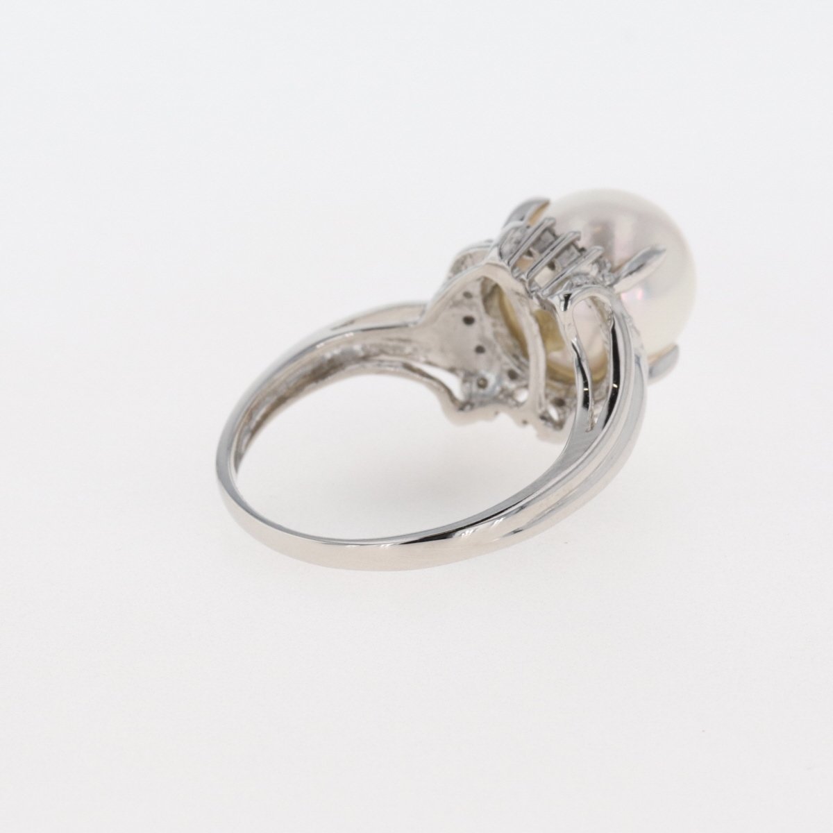 パール デザインリング プラチナ 指輪 メレダイヤ 真珠 リング 約12号 Pt900 パール ダイヤモンド レディース 【】 - 5