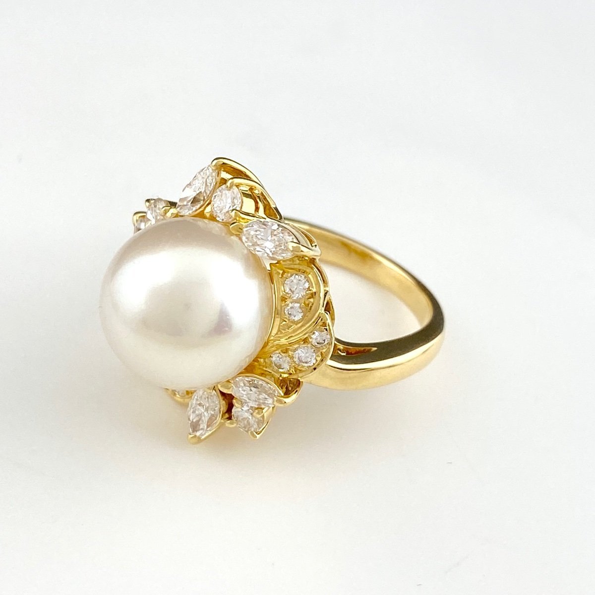 ミキモト MIKIMOTO パール デザインリング イエローゴールド