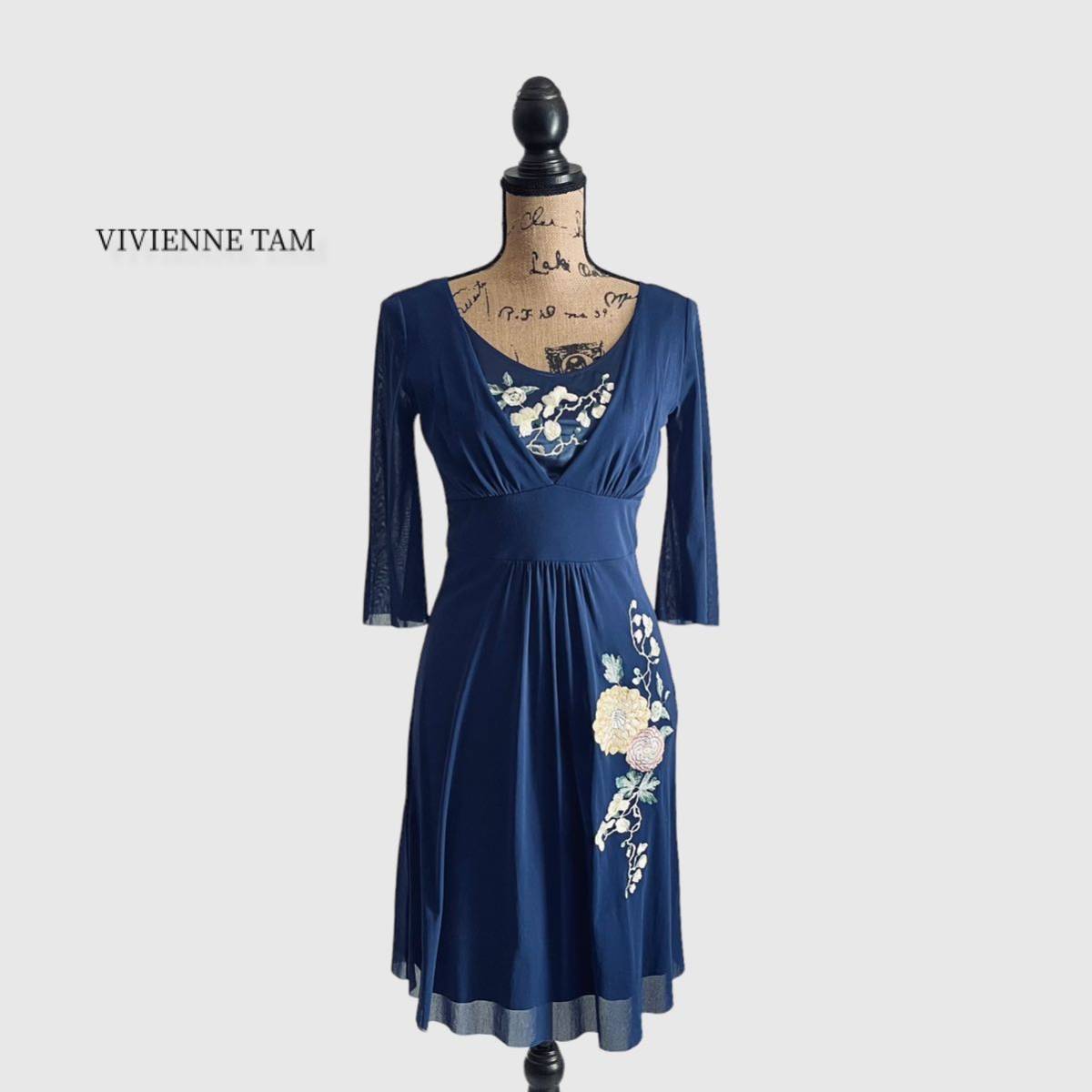 人気デザイナー VIVIENNE 刺繍 ドレス ワンピース ヴィヴィアンタム