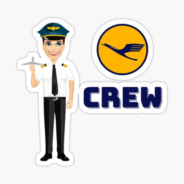 レトロステッカー　Pilot Crew German Airline Luft_画像1