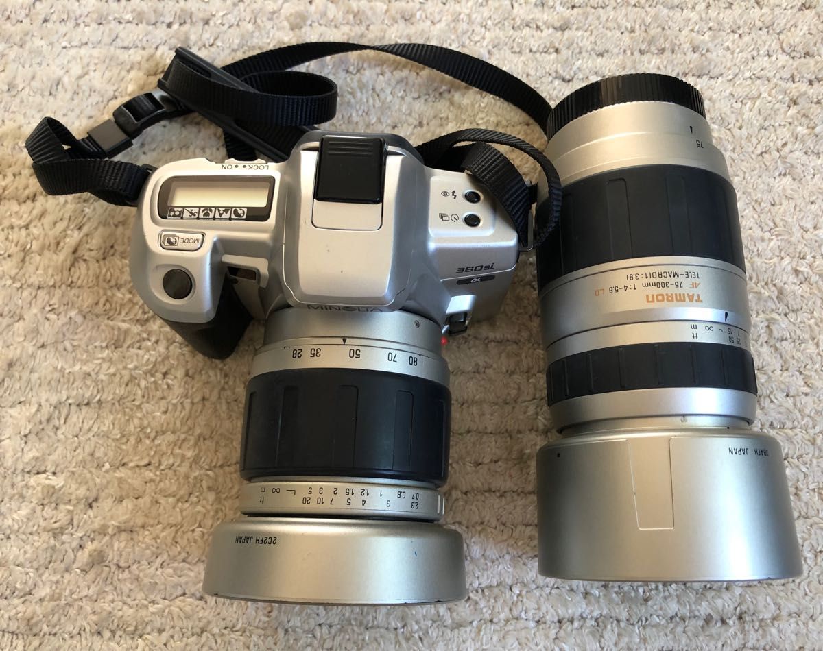 ミノルタα360siカメラ　一眼レフフィルムカメラタムロンWズーム　望遠レンズ　セットAF28-80mm・AF70-300mm