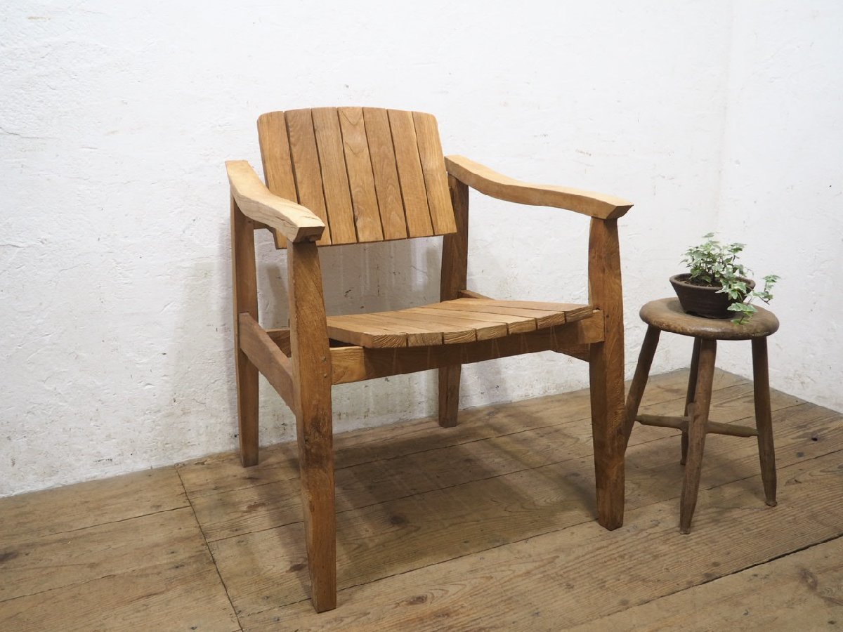 タH0619◇⑲素敵なデザインの木製アームチェア◇椅子 イス カフェ