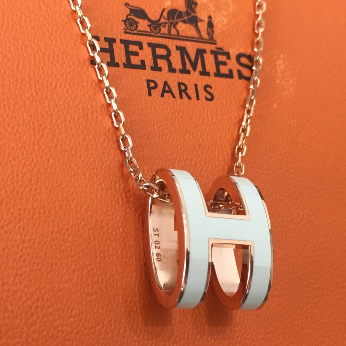 ヤフオク! - HERMES エルメス ポップアッシュ H ロゴ ネックレ...