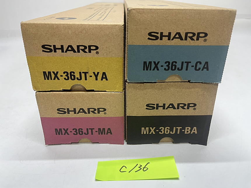 C-136【新品】シャープ　SHARP　MX-36JT　BA/CA/MA/YA　トナー　4色4本セット　ブラック/シアン/マゼンタ/イエロー　純正_画像1