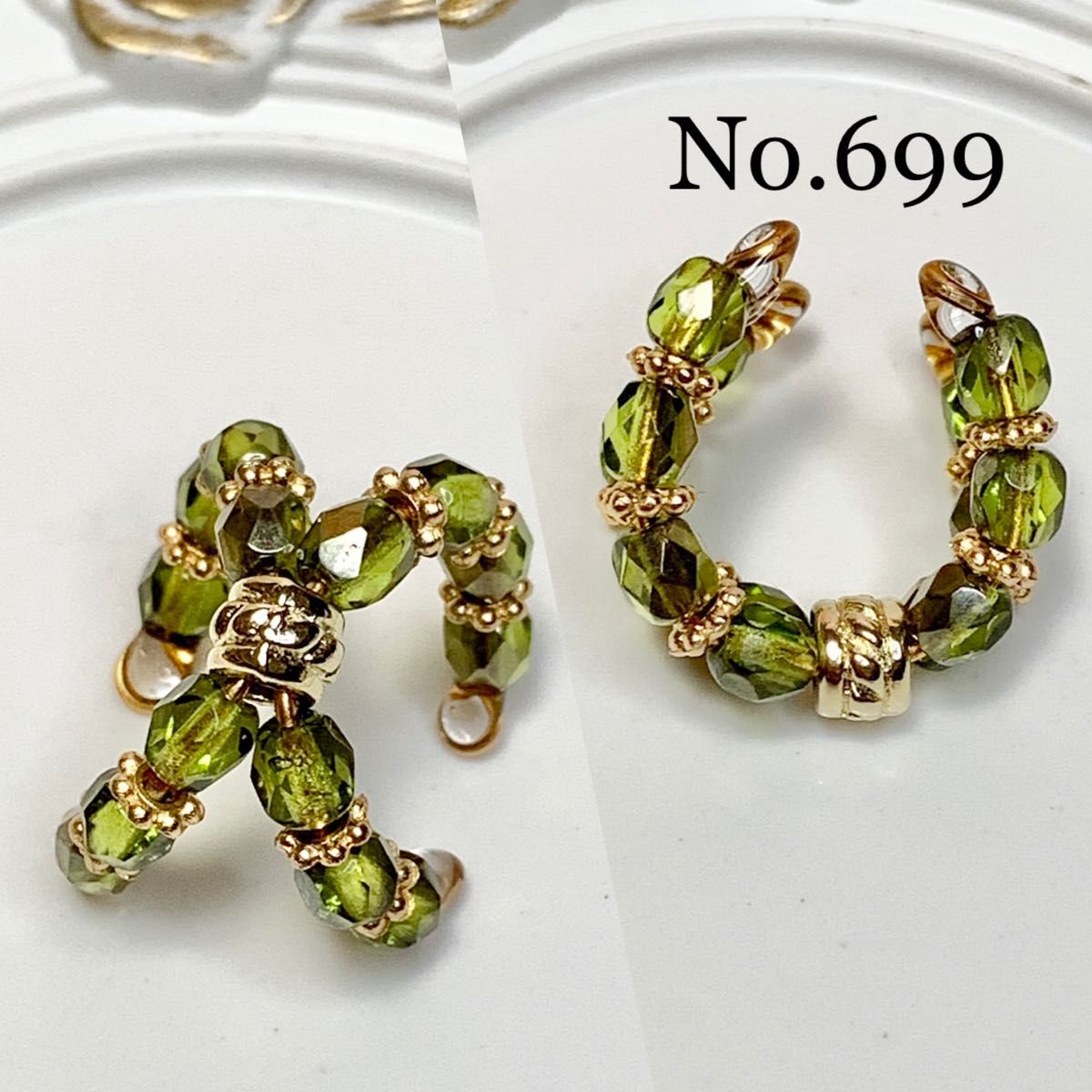 SALE/65%OFF】 No.1479 イヤーカフ イヤークリップ ハンドメイド 3点