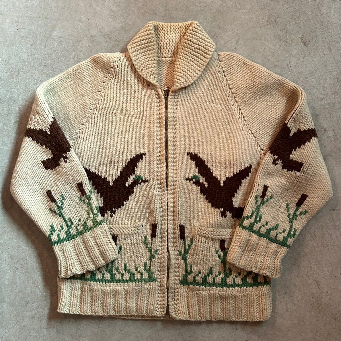 vintage USED カウチン ニット ウール ジャケット アンティーク - 通販