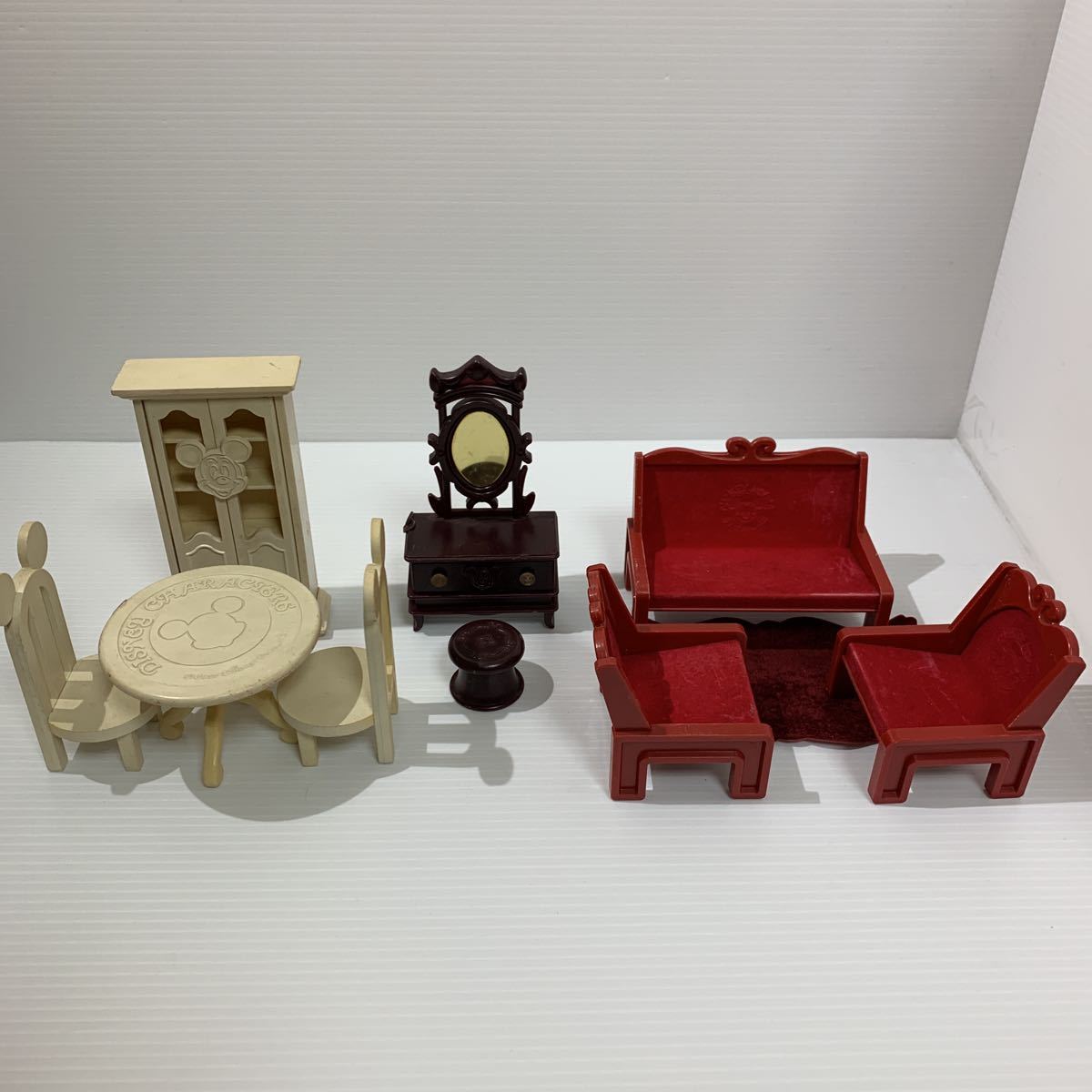 希少品　レトロ　ディズニー　エポック　ミニチュア　家具　ミニチュア椅子、テーブル、ソファ、棚　まとめ売り　日本製　レアプチサンプル