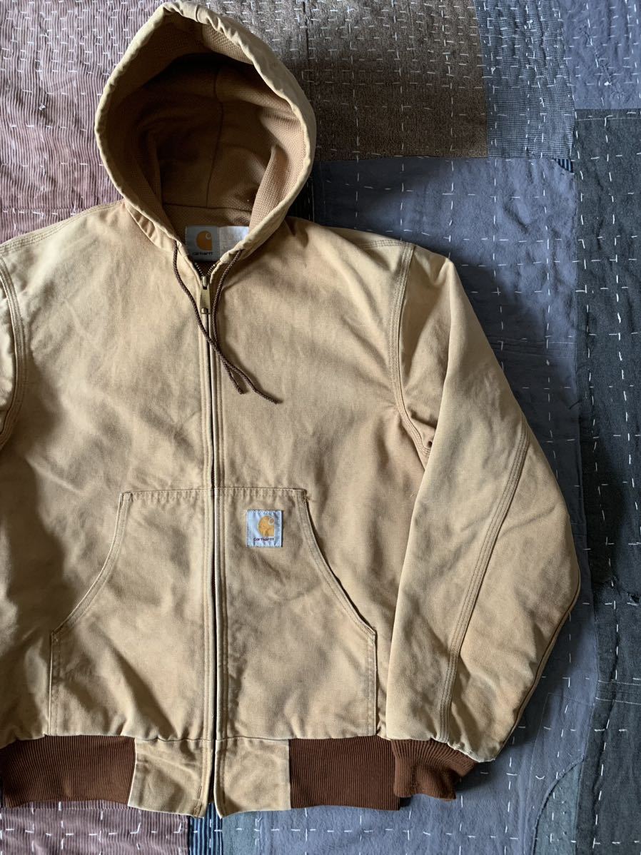 80s 90s carhartt アクティブ ジャケット USA製 パーカー vintage ビンテージ アメリカ製 ブラウン ダック カーハート_画像1