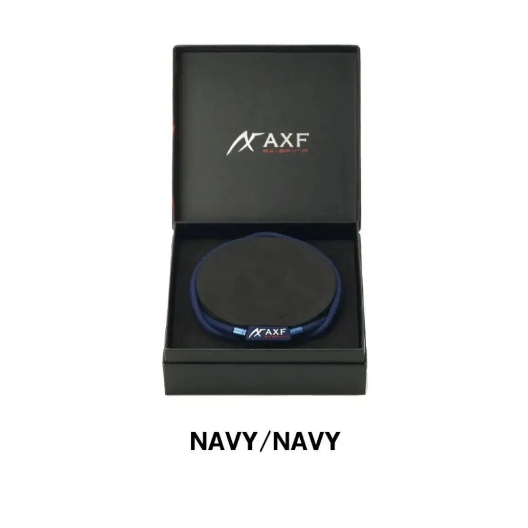 箱傷あり AXFシリコンネックレスダブルエンド(国際モデル)Navy Metal-