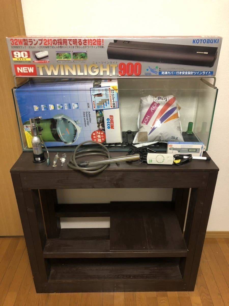 などは 引き取り限定 ことぶき水槽台90 スリム水槽 VX2At-m31710329578