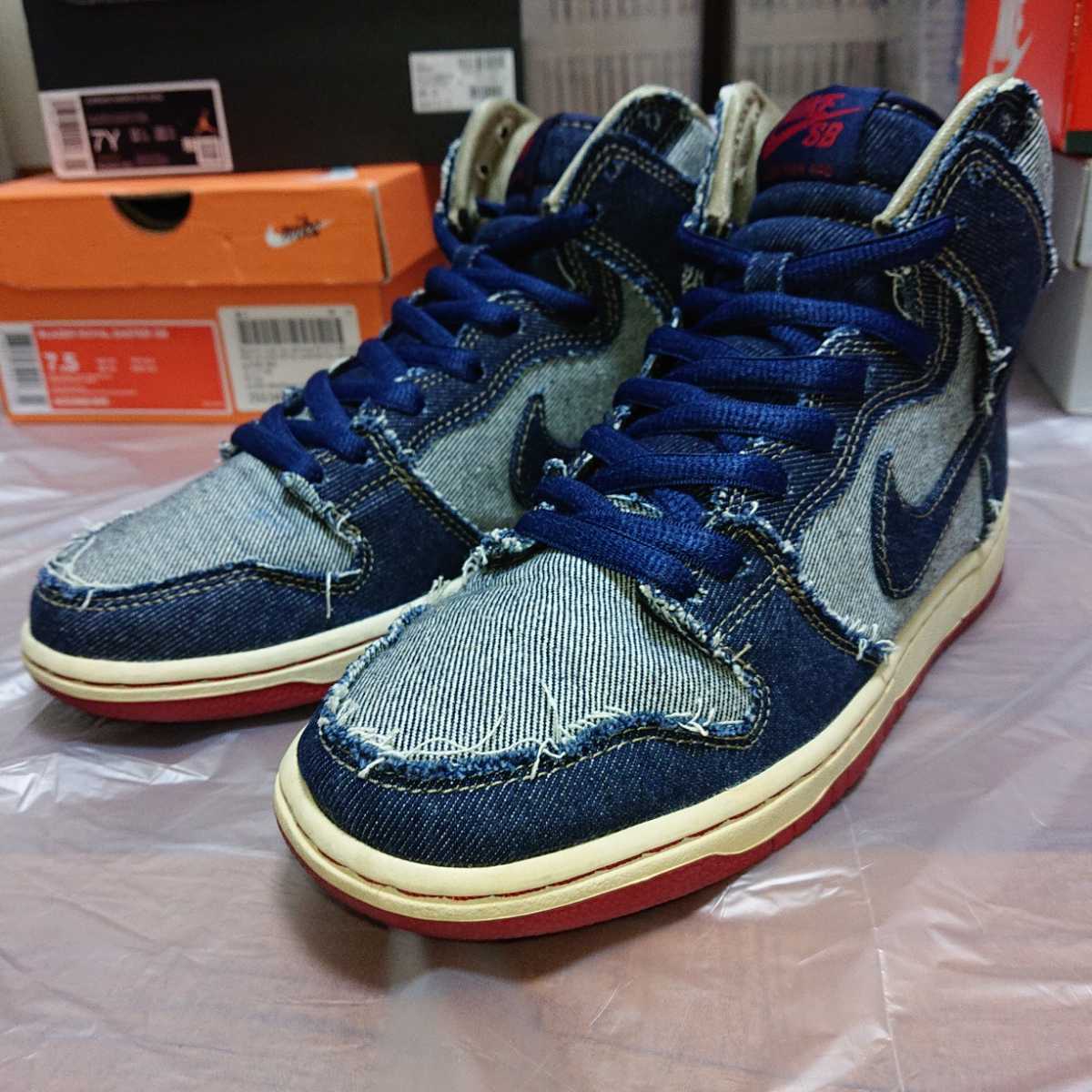 NIKE DUNK HI PRO SB ダンク ハイ デニム DENIM リースフォーブス US7.5 25.5