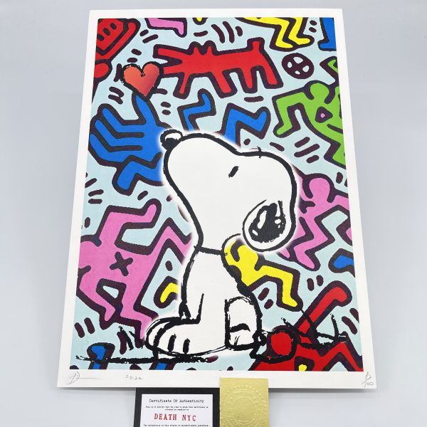 DEATH NYC 世界限定100枚 アートポスター SNOOPY スヌーピー トムエバハート Haring キースヘリング Banksy KAWS  現代アート ポップアート