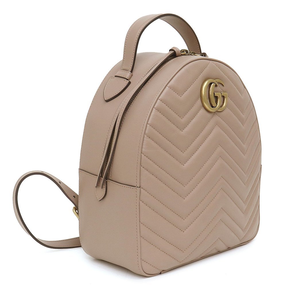 新品・未使用品)グッチ GUCCI レザー GGマーモント バックパック