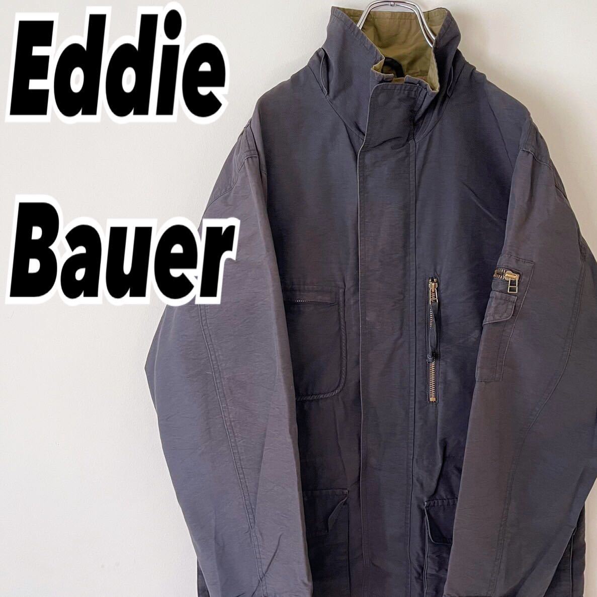 人気メーカー・ブランド ジャケット ジップアップ ライトアウター ヴィンテージ メンズ エディーバウアー EddieBauer 90's ブラック #S0152 古着 L 男性用