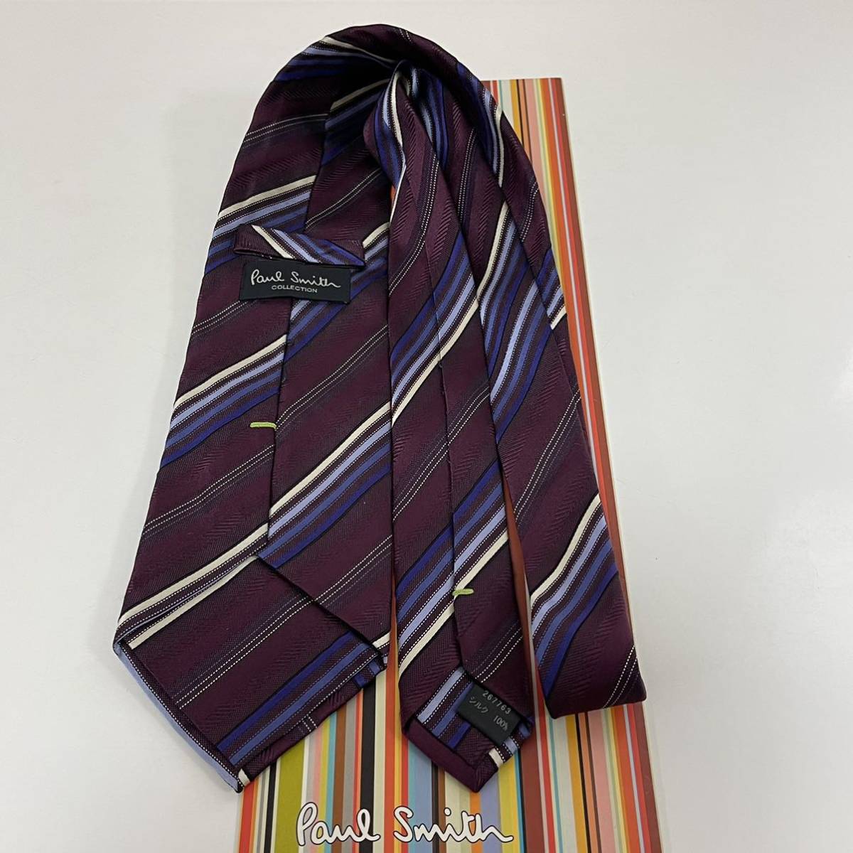 Paul Smith COLLECTION（ポールスミスコレクション） 小豆色ストライプネクタイ_画像6