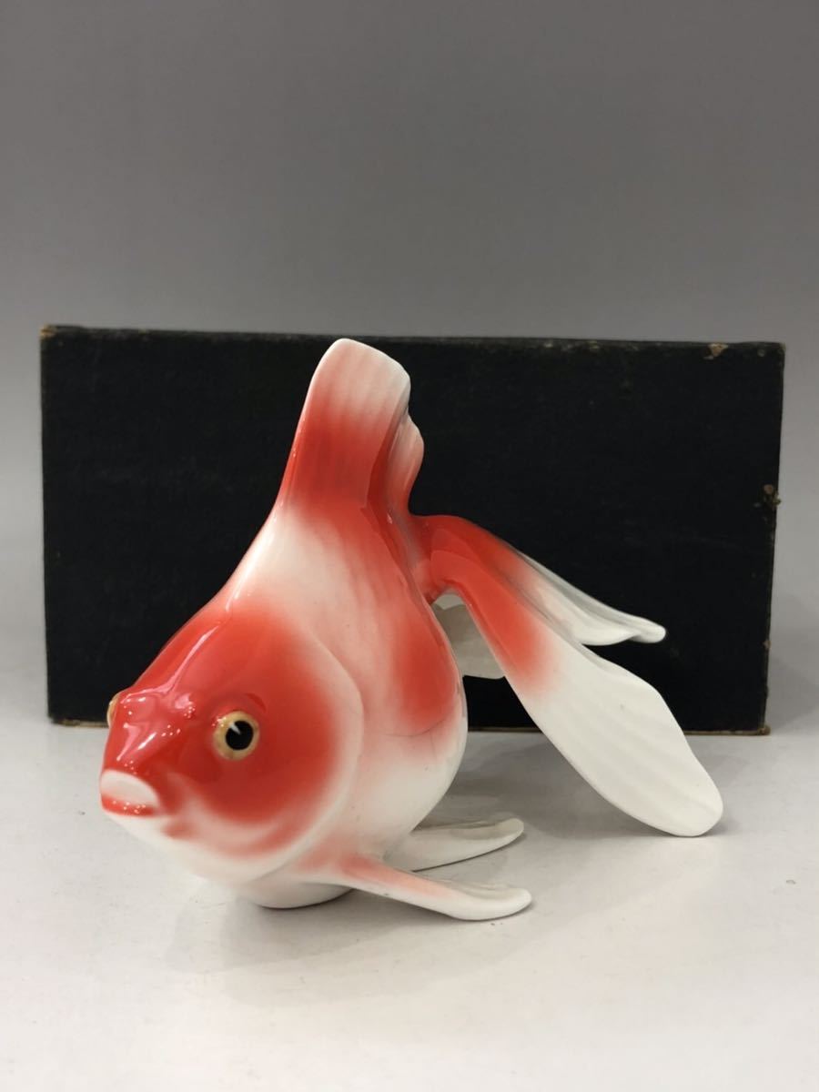 ヤフオク! - ノリタケ ボーンチャイナ金魚(赤) 置物