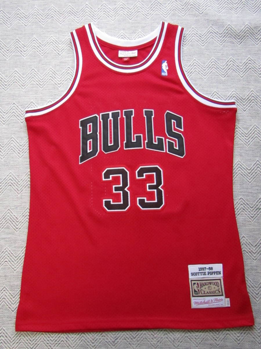 美品 NBA BULLS スコッティ・ピッペン PIPPEN #33 シカゴ・ブルズ ユニフォーム ゲームシャツ ジャージ 刺繍　マイケル・ジョーダン