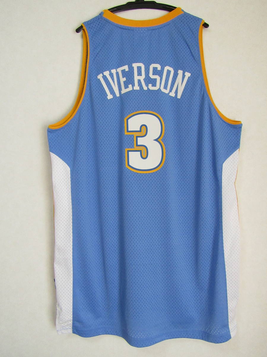 NBA NUGGETS ★ IVERSON #3 アレン・アイバーソン adidas製　デンバー・ナゲッツ　アディダス ユニフォーム　ジャージ バスケ シャツ XL_画像3