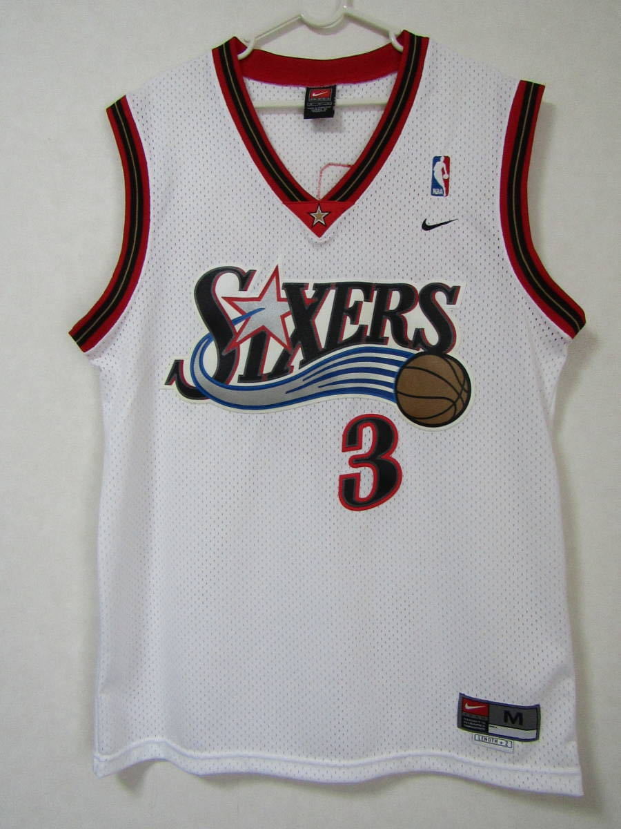 良品 NBA 76ers アレン・アイバーソン IVERSON #3 SIXERS シクサーズ　NIKE製　ユニフォーム　ナイキ　ゲームシャツ 　刺繍